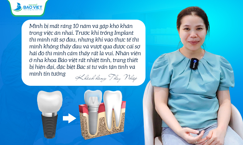 Khách hàng hài lòng vì chất lượng dịch vụ trồng răng implant tại Nha khoa Bảo Việt